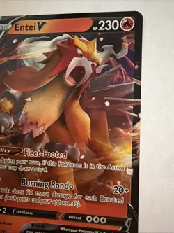 Pokemon Entei v Holo Ultra Rare TCG Card Brilliant Stars 022/172 NM Condition - Image 5