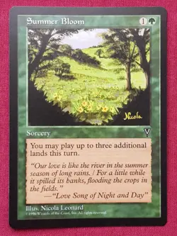 Magic The Gathering VISIONS SUMMER BLOOM green card MTG - Image 1