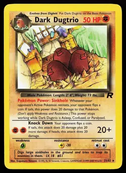 Dark Dugtrio 23/82 Unlimited Rare Team Rocket Pokemon Card - Image 1
