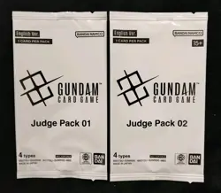 Gundam Card Game Judge Packs 01 & 02 - 2 Pack Bundle TCG Promo EN - Image 1