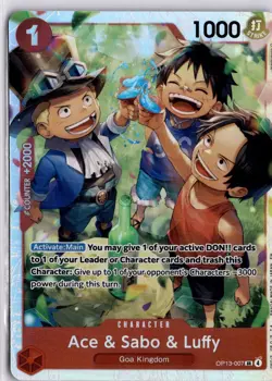 Ace & Sabo & Luffy OP13-007 SR One Piece TCG English Trading Card TCG - Image 1