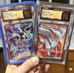 Black Kyurem EX Reshiram EX CGC PRISTINE 10 With Guard Pokemon Card TCG - Image 1