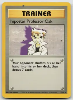 Pokemon Card Imposter Professor Oak Rare Base Set 073/102 - Image 1