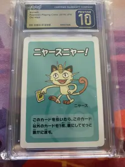 2019 POKEMON PLAYING CARDS JAPANESE MEOWTH OLD MAID CGC 10 PRISTINE CARD - Image 1