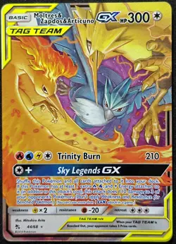 Pokemon TCG Moltres & Zapdos & Articuno tag Team GX Hidden Fates 44/68 - Image 1