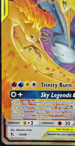 Pokemon TCG Moltres & Zapdos & Articuno tag Team GX Hidden Fates 44/68 - Image 4