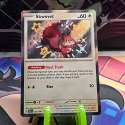 Pokemon Scarlet & Violet Paldean Fates Skwovet Shiny Rare 205/091 - Image 1