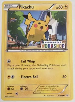 2016 Pokemon Pikachu 20/108 Build-A-Bear Workshop Promo TCG - Image 1