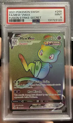 2021 Pokemon Mew VMAX Secret Rare 268/264 Swsh08: Fusion Strike PSA 9 Full Art - Image 1