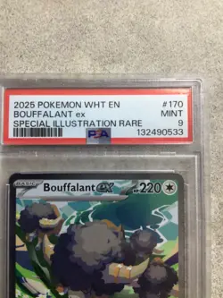 2025 POKEMON WHT EN-WHITE FLARE #170 BOUFFALANT EX SPECIAL ILLUSTRATION raps a 9 - Image 2