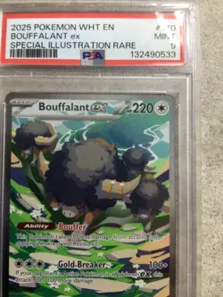 2025 POKEMON WHT EN-WHITE FLARE #170 BOUFFALANT EX SPECIAL ILLUSTRATION raps a 9 - Image 3