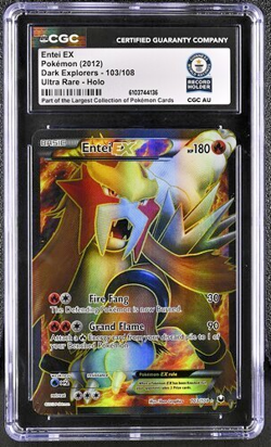 Guiness World Record 1/1 CGC Entei EX 2012 Dark Explorers 103/108 Holo Pokemon - Image 1