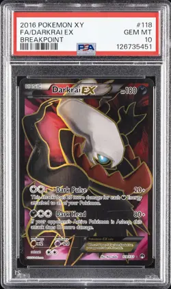 2016 POKEMON XY BREAKPOINT #118 FULL ART/DARKRAI EX PSA 10 - Image 1