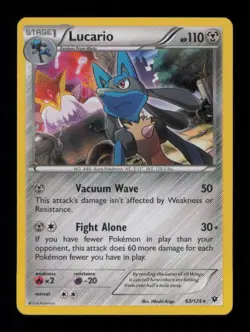 HOLO LUCARIO RARE HOLO 63/124 LP POKEMON - Image 1