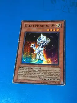 YUGIOH Super Rare Silent Magician LV4 NTR-EN001 PLAYED - Image 1