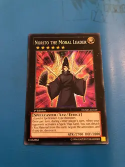 YUGIOH Secret Rare Norito The Moral Leader NUMH-EN039 1st Edition - Image 1