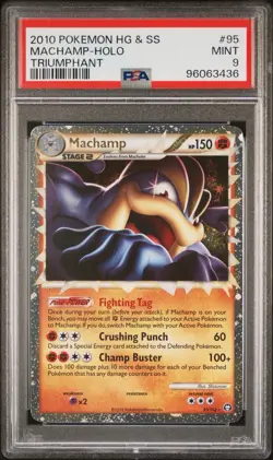 2010 POKEMON TRIUMPHANT MACHAMP PRIME #95 ULTRA RARE PSA 9 MINT #113024420 - Image 1