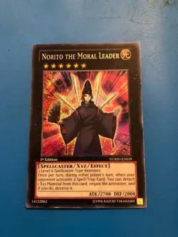 YUGIOH Secret Rare Norito The Moral Leader NUMH-EN039 1st Edition PLAYED - Image 1