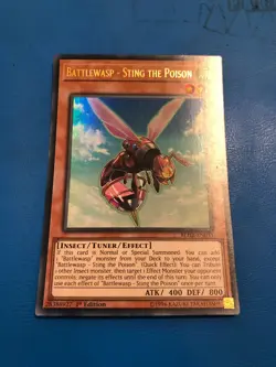 YUGIOH Ultra Rare Battlewasp - Sting The Poison BLHR-EN033 1st Edition - Image 1