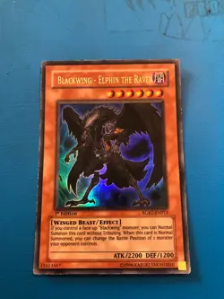 YUGIOH Ultra Rare Blackwing - Elphin The Raven RGBT-EN013 1st Edition PLAYED - Image 1