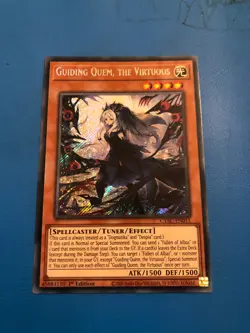 YUGIOH Secret Rare Guiding Quem, The Virtuous CYAC-EN011 1st Edition - Image 1