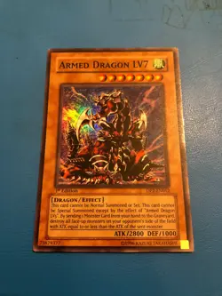YUGIOH Super Rare Armed Dragon LV7 DP2-EN012 1st Edition - Image 1