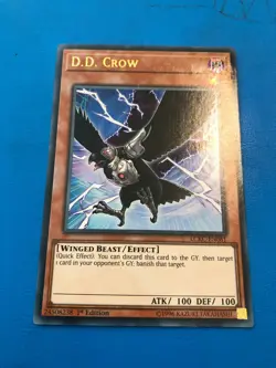 YUGIOH Ultra Rare D.D. Crow LCKC-EN081 1st Edition PLAYED - Image 1