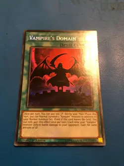 YUGIOH Secret Rare Vampire's Domain DASA-EN009 1st Edition - Image 1