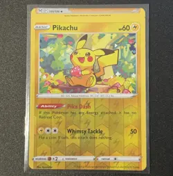 MISCUT ERROR Pikachu Sword & Shield - Lost Origin 052/196 Reverse Holo Pokemon - Image 1