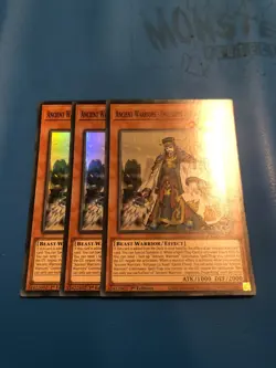 YUGIOH 3x Super Rare Ancient Warriors - Ingenious Zhuge Kong ETCO-EN023 1st Ed - Image 1