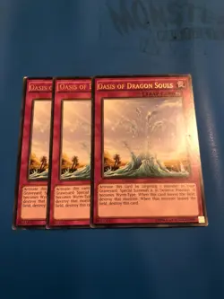 YUGIOH 3x Rare Oasis Of Dragon Souls NECH-EN077 - Image 1