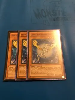 YUGIOH 3x Super Rare Crystal Beast Sapphire Pegasus LCGX-EN161 - Image 1