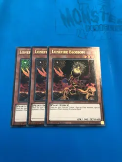 YUGIOH 3x Ultra Rare Lonefire Blossom RA01-EN002 1st Edition - Image 1