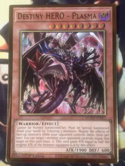 Yugioh: Destiny HERO - Plasma - MGED-EN007 - Gold Rare - 1st Edition - NM - Image 1