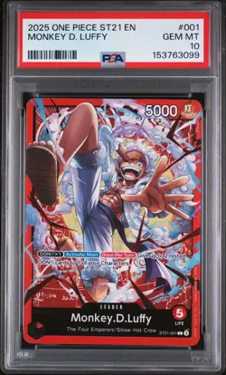 2025 ONE PIECE STARTER DECK ST21-EX GEAR 5 #001 MONKEY D. LUFFY PSA 10 - Image 1