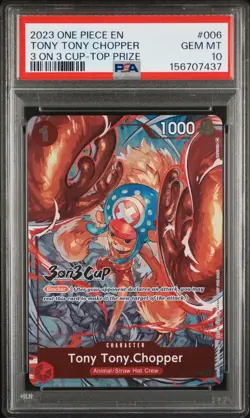 2023 ONE PIECE PROMOS #006 TONY TONY CHOPPER 3 ON 3 CUP TOP PRIZE PSA 10 - Image 1
