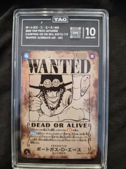 Portgas D. Ace Wanted Alt Art OP13-119 TAG10 Japanese One Piece TCG - Image 1