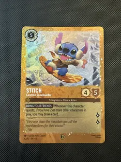 Disney Lorcana TCG Stitch-Carefree Snowboarder Foil Promo 42/P3 Lilo & Stitch - Image 1