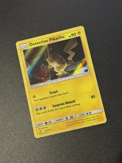 ADDITIONAL INK ERROR/MISPRINT Detective Pikachu 10/18 Holo NM Pokemon TCG - Image 1