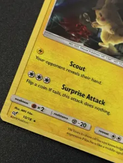 ADDITIONAL INK ERROR/MISPRINT Detective Pikachu 10/18 Holo NM Pokemon TCG - Image 2