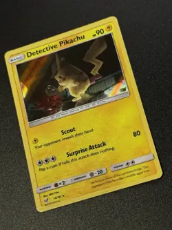 ADDITIONAL INK ERROR/MISPRINT Detective Pikachu 10/18 Holo NM Pokemon TCG - Image 5