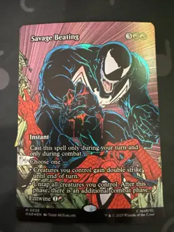 Savage Beating (Borderless) -Foil Near Mint MTG Marvel Eternal-Legal - Image 1
