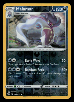 Pokemon Card - SWSH - Champion's Path Malamar 045/073 Reverse Holo - NM - Image 1