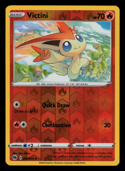 Pokemon Card - SWSH - Champion's Path Victini 007/073 Reverse Holo - NM - Image 1