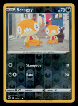 Pokemon Card - SWSH - Champion's Path Scraggy 041/073 Reverse Holo - NM - Image 1