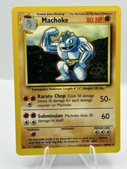 1999 Classic - Base Set Machoke Uncommon 34/102 TCG Pokemon Card - Image 1