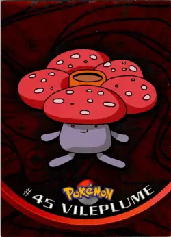 1999 Topps Pokemon TV Animation Series 1 #45 Vileplume Blue Topps Logo Foil - Image 1