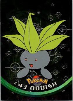 1999 Topps Pokemon TV Animation Series 1 #43 Oddish Black Topps Logo Foil - Image 1