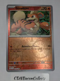 Growlithe 030/198 Common Scarlet & Violet Pokemon Reverse Holo Near Mint - Image 1