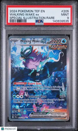 2024 Pokemon Temporal Forces Walking Wake EX Special Illustration PSA 9 205/162 - Image 1